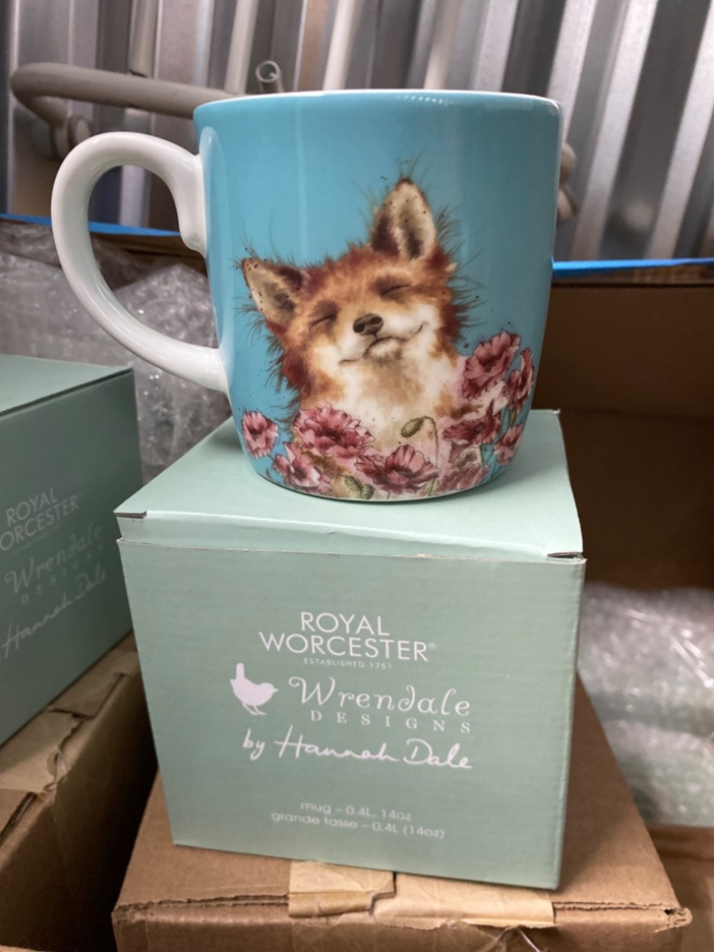 Royal Worcester Wrendale Designs Mug Hannah Dale Bird Floral Boxed